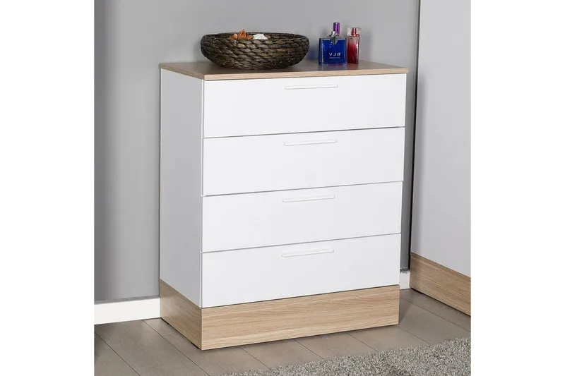 Byrå Matul Ek / Vit - Mediumfärgat trä/Vit - Förvaring - Förvaringsmöbler - Byrå