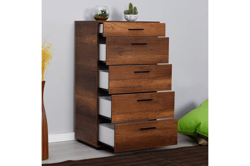 Byrå Matul Valnöt - Rödfärgat trä - Förvaring - Förvaringsmöbler - Byrå