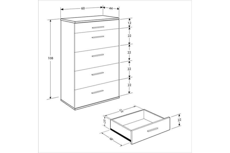 Byrå Matul Valnöt - Rödfärgat trä - Förvaring - Förvaringsmöbler - Byrå