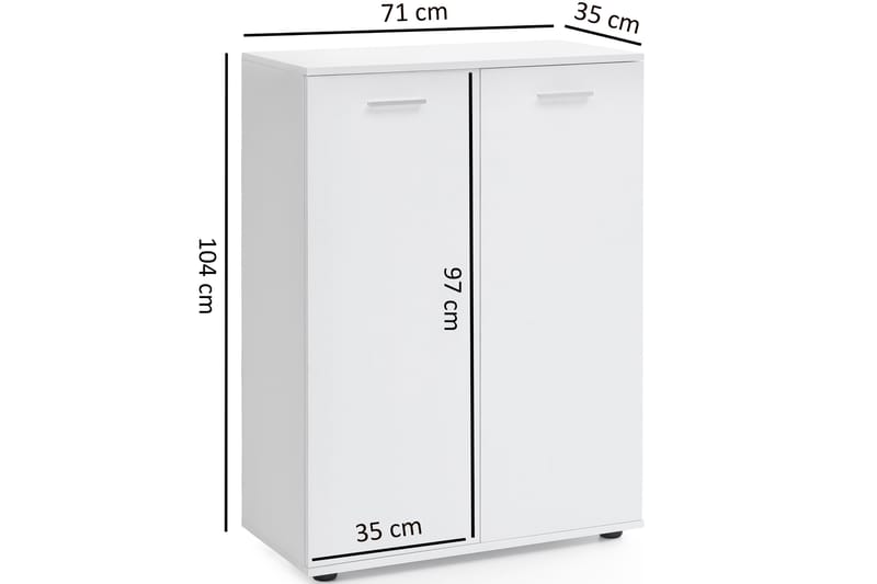 Byrå Moorclose 71x35 cm - Vit - Förvaring - Förvaringsmöbler - Byrå - Hallbyrå
