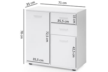Byrå Moorclose 71x36 cm - Vit - Förvaring - Förvaringsmöbler - Byrå - Hallbyrå