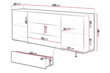 Byrå Mototsugu 111x68 cm - Natur/Vit - Förvaring - Förvaringsmöbler - Byrå