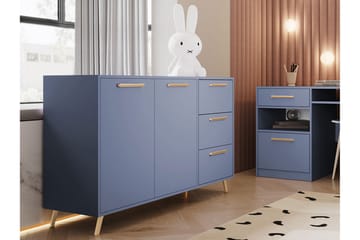 Byrå Ordino 41x139 cm - Blå/Guld - Förvaring - Förvaringsmöbler - Byrå