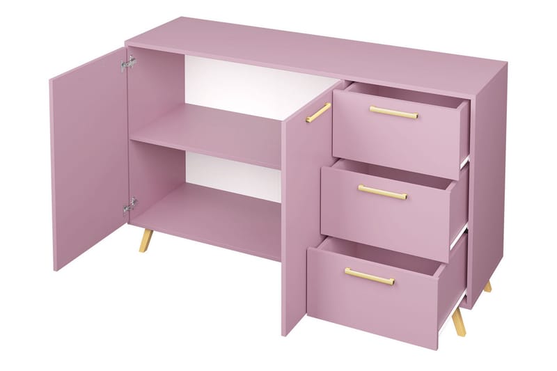 Byrå Ordino 41x139 cm - Lila/Guld - Förvaring - Förvaringsmöbler - Byrå