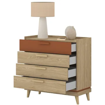 Byrå Scandi med 4 lådor - Oljerad Ek - Förvaring - Förvaringsmöbler - Byrå