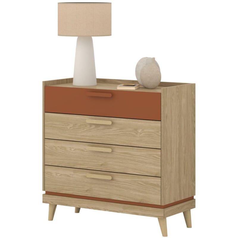 Byrå Scandi med 4 lådor - Oljerad Ek - Förvaring - Förvaringsmöbler - Byrå