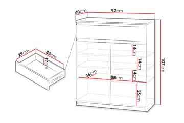 Byrå Simply 92 cm - Vit - Förvaring - Förvaringsmöbler - Byrå