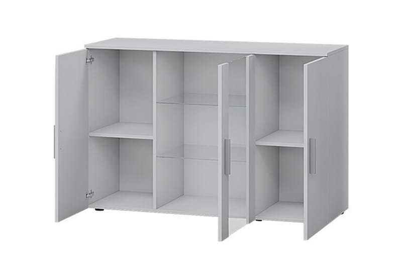 Byrå Soho 41x120 cm LED-belysning - Ek/Svart/Vit/Vit LED - Förvaring - Förvaringsmöbler - Byrå