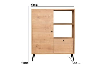 Byrå Texuala 90 cm - Ek/Svart - Förvaring - Förvaringsmöbler - Byrå