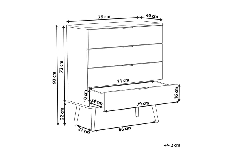 Byrå Ticaboo 79 cm - Svart - Byrå - Hallbyrå - Hallförvaring