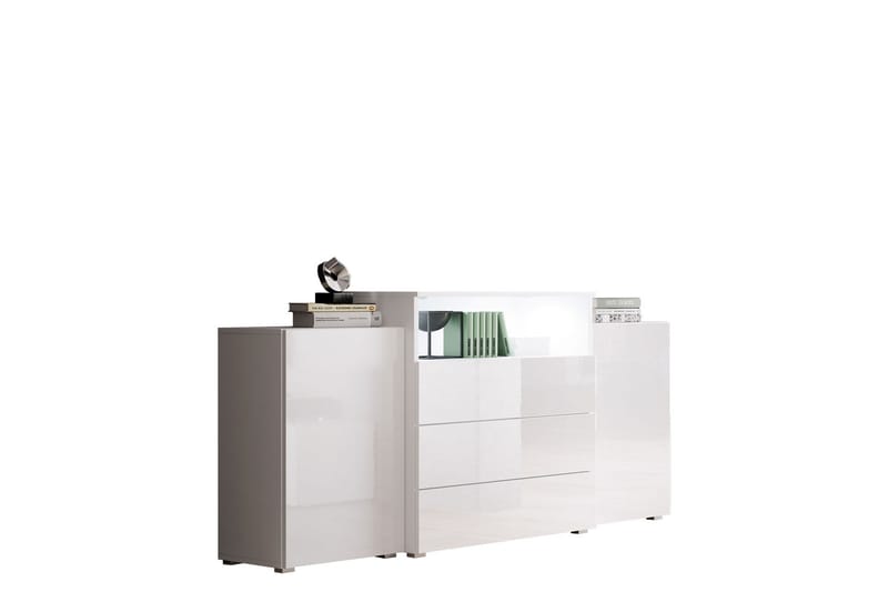 Byrå Turowo 39x150 cm LED - Vit - Förvaring - Förvaringsmöbler - Byrå