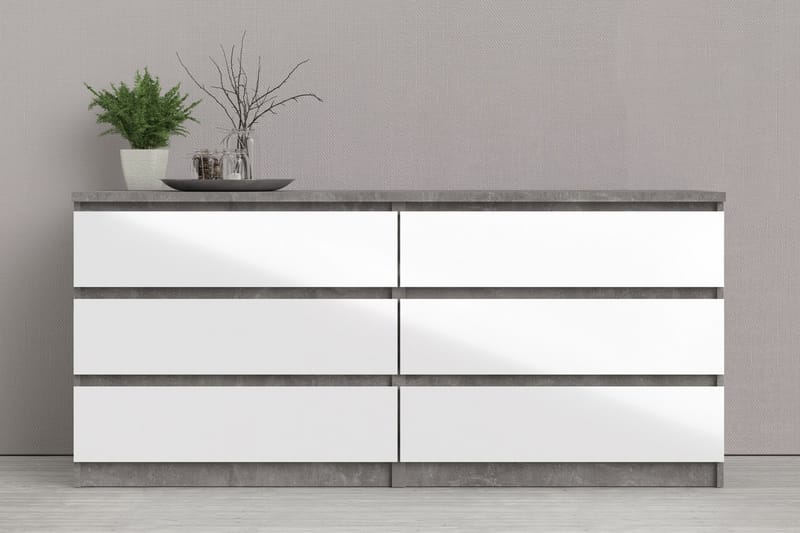 Byrå Ummaham 50x154 cm - Vit|Grå - Förvaring - Förvaringsmöbler - Byrå