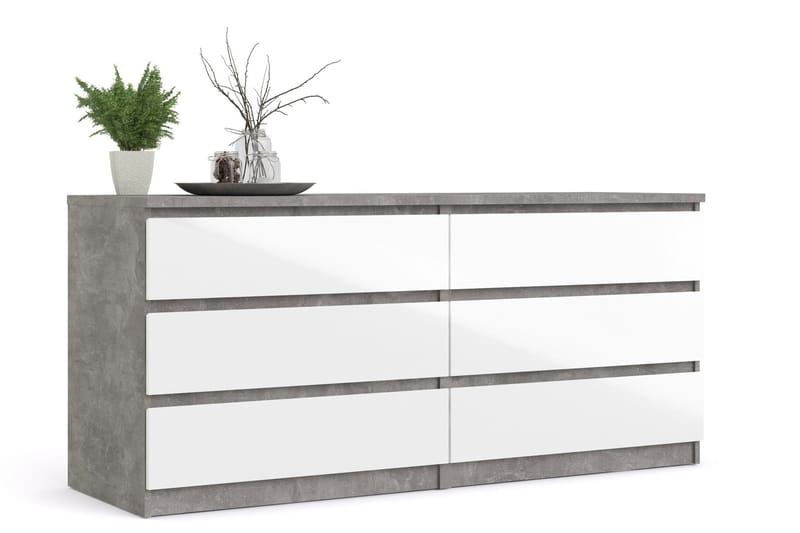 Byrå Ummaham 50x154 cm - Vit|Grå - Förvaring - Förvaringsmöbler - Byrå