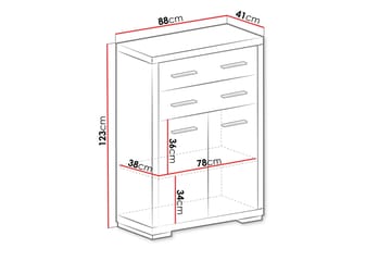 Byrå Vegas 41x88 cm - Ek - Förvaring - Förvaringsmöbler - Byrå