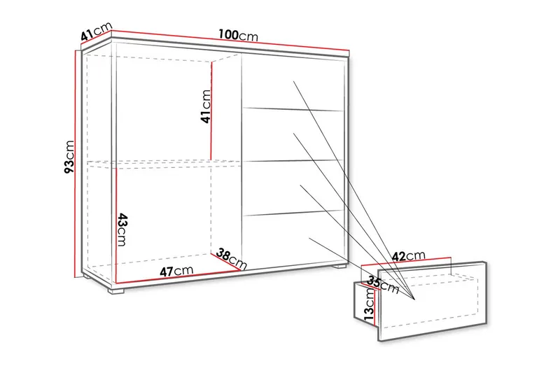 Byrå - Vit - Förvaring - Förvaringsmöbler - Byrå