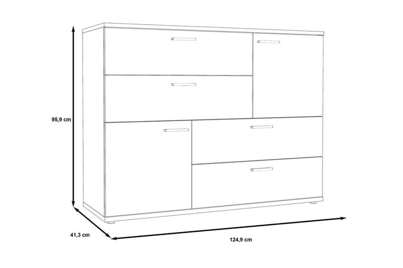 Byrå Willingham 125 cm - Ljusgrå - Byrå