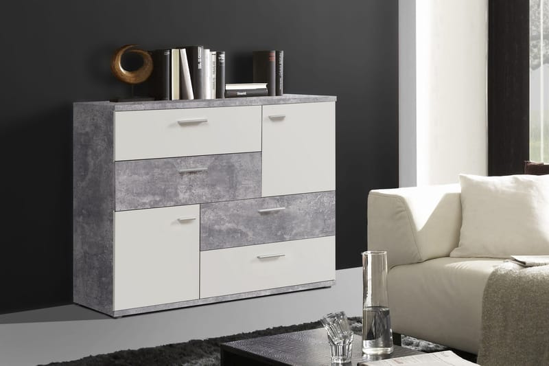Byrå Willingham 125 cm - Vit|Grå - Förvaring - Förvaringsmöbler - Byrå