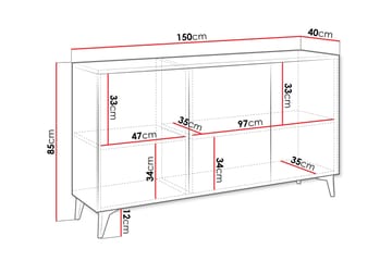 Byrå Worthing 150 cm - Vit - Förvaring - Förvaringsmöbler - Byrå