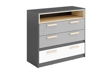 Byrå Pok 100x40x90 cm - Svart/Vit - Förvaring - Förvaringsmöbler - Byrå