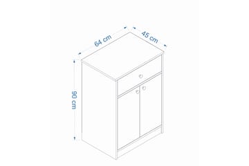 Byrå Pylpio 64 cm - Vit/Brun - Förvaring - Förvaringsmöbler - Byrå