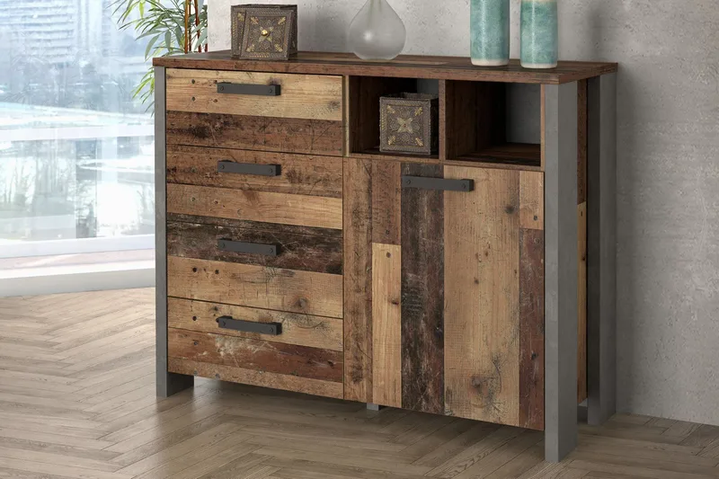 Cadle Byrå 107 cm - Brun/Grå - F örvaring - Förvaringsmöbler - Byrå