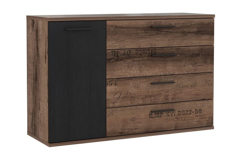 Cannop Byrå 125 cm - Brun/Svart - Förvaring - Förvaringsmöbler - Byrå