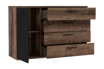 Cannop Byrå 125 cm - Brun/Svart - Förvaring - Förvaringsmöbler - Byrå