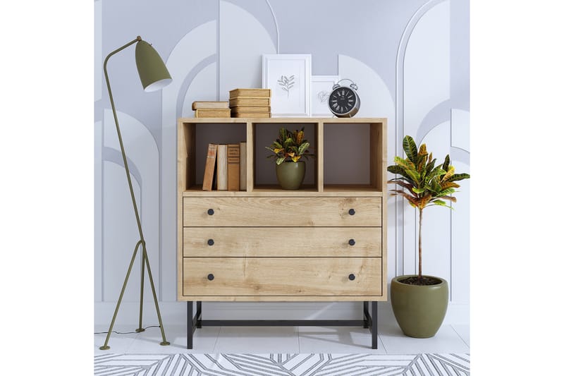 Byrå Carla 80x40 cm Brun - Hanah Home - Förvaring - Förvaringsmöbler - Byrå - Hallbyrå