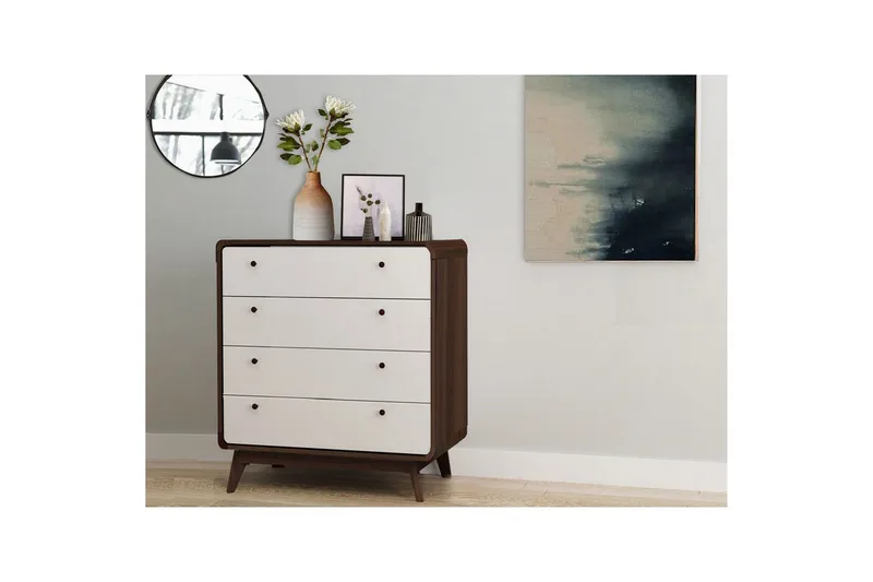 Byrå Cassie Valnöt/Vit - Valnöt/Vit - Förvaring - Förvaringsmöbler - Byrå