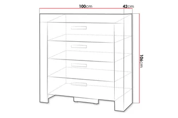 Cezar Byrå 100x42x106 cm Ek - Förvaring - Förvaringsmöbler - Byrå