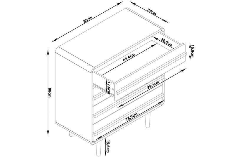 Byrå Chantal Natur - Natur - Förvaring - Förvaringsmöbler - Byrå