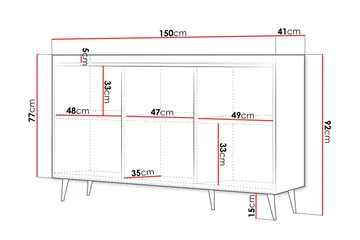 Chiku Byrå 150 cm - Beige - Förvaring - Förvaringsmöbler - Byrå