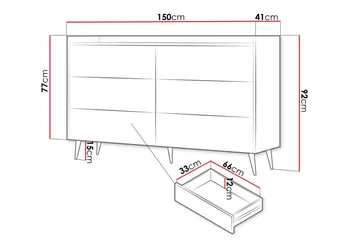 Chiku Byrå 150 cm - Beige - Förvaring - Förvaringsmöbler - Byrå
