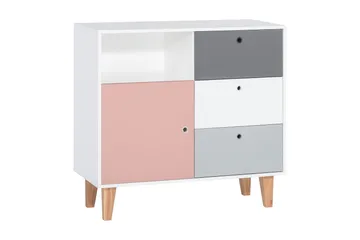 Concept Byrå Vit/Grå/Rosa - VOX - Förvaring - Förvaringsmöbler - Byrå