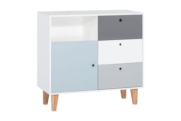 Concept Byrå Vit/Mörkgrå/Blå - VOX - Förvaring - Förvaringsmöbler - Byrå