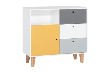 Concept Byrå Vit/Mörkgrå/Gul - VOX - Förvaring - Förvaringsmöbler - Byrå