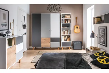 Concept Byrå Vit/Mörkgrå/Natur - VOX - Förvaring - Förvaringsmöbler - Byrå