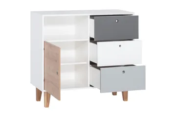 Concept Byrå Vit/Mörkgrå/Natur - VOX - Förvaring - Förvaringsmöbler - Byrå