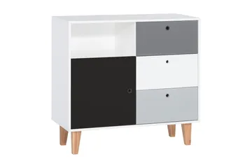 Concept Byrå Vit/Mörkgrå/Svart - VOX - Förvaring - Förvaringsmöbler - Byrå