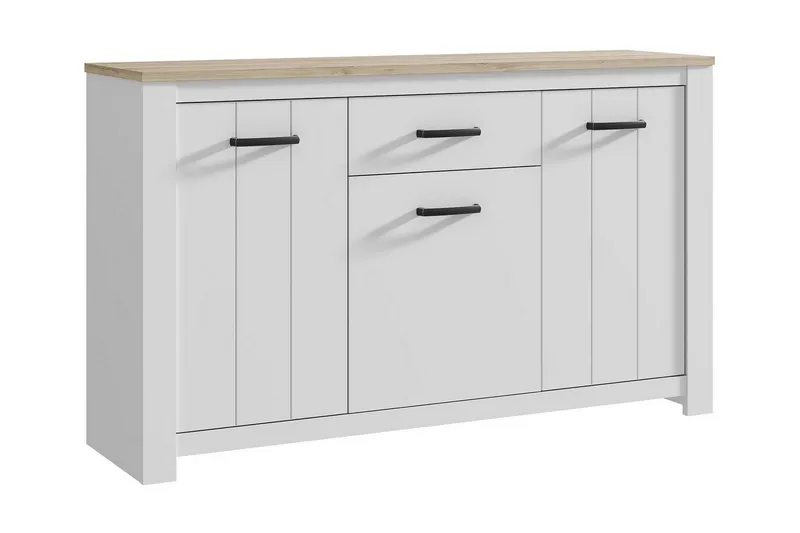 Crumpton Byrå 161 cm, Vit/Brun