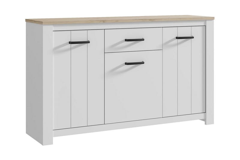 Crumpton Byrå 161 cm, Vit/Brun