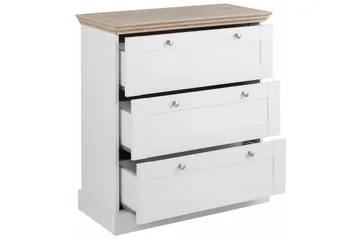 Dareia Byrå 75 cm - Vit/Brun - Förvaring - Förvaringsmöbler - Byrå