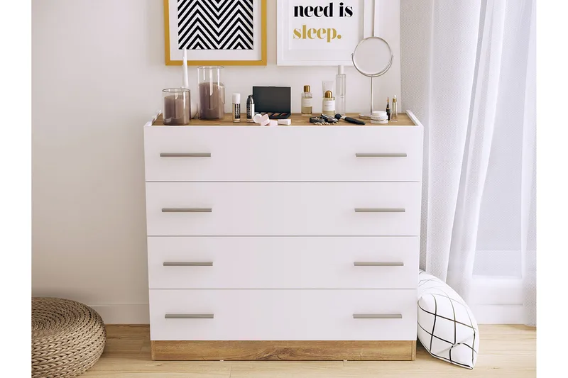 Dentro Byrå 100x40x90 cm - Beige/Vit - Förvaring - Förvaringsmöbler - Byrå