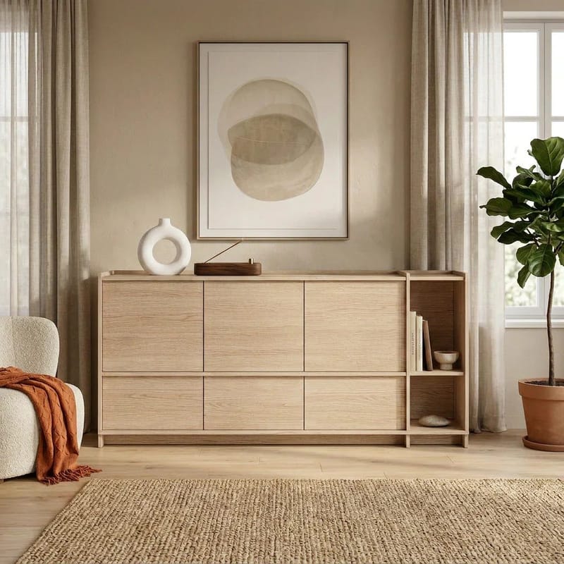 Byrå Deyloris 190 cm - ljust naturträ - Förvaring - Förvaringsmöbler - Sideboard & skänk