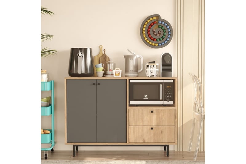 Donae Byr å 120 cm - Ek/Antracit - Förvaring - Förvaringsmöbler - Byrå