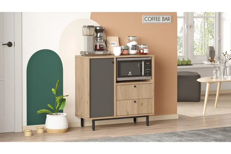 Donae Byrå 88 cm - Ek/Antracit - Förvaring - Förvaringsmöbler - Byrå