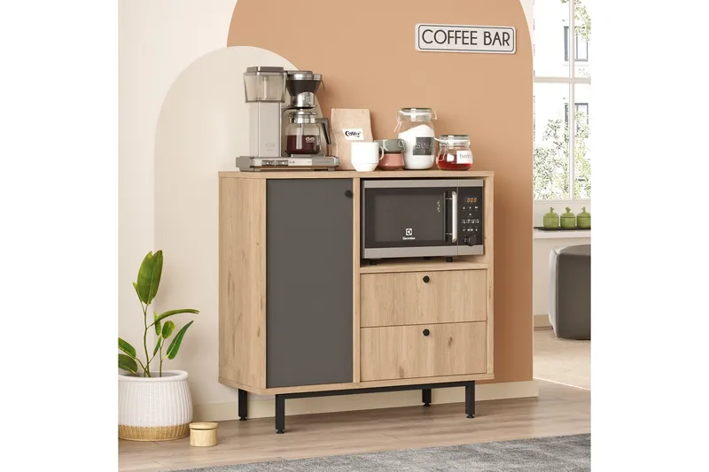 Donae Byrå 88 cm - Ek/Antracit - Förvaring - Förvaringsmöbler - Byrå