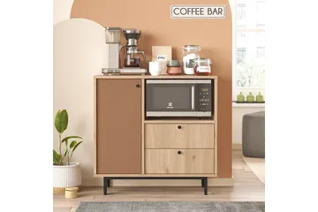 Donae Byrå 88 cm - Ek/Röd - Förvaring - Förvaringsmöbler - Byrå