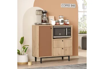 Donae Byrå 88 cm - Ek/Röd - Förvaring - Förvaringsmöbler - Byrå