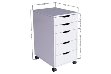 Durusu Byrå 40 cm - Vit - Förvaring - Förvaringsmöbler - Byrå